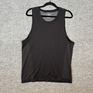 Fabletics Shirt Mens Medium‎ Black Tank Top Sleeveless Performance Stretch